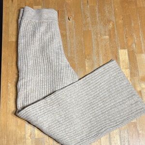 H&M Beige Ribbed Knitwear flared pants